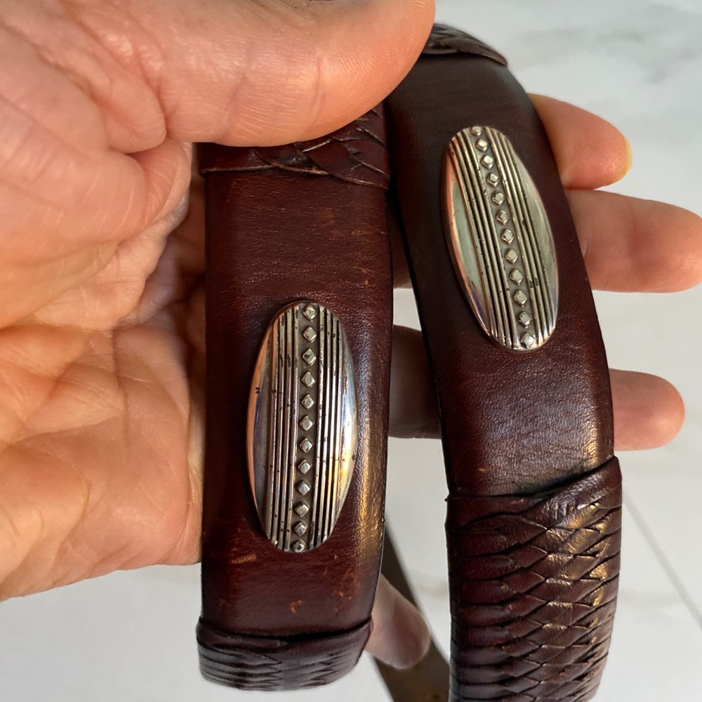 ❌SOLD❌Brighton Brown Leather Belt Mens sze 34 98057 Conchos Silver Tone - Picture 12 of 15